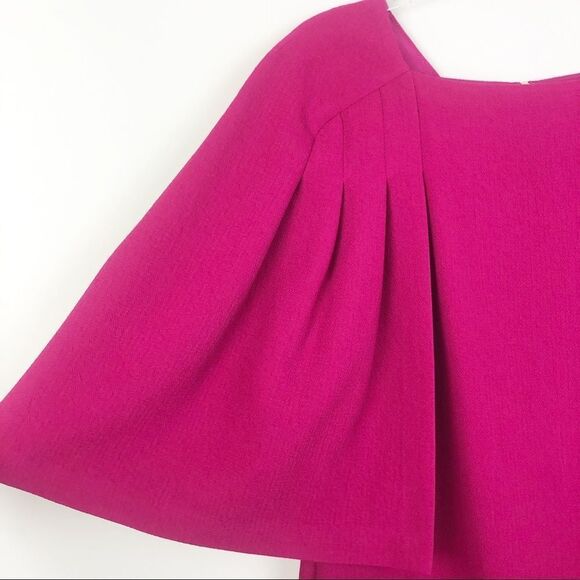 TRINA TURK | Fucshia Cape Dress Short Sleeve Sz 6 - Picture 6 of 12